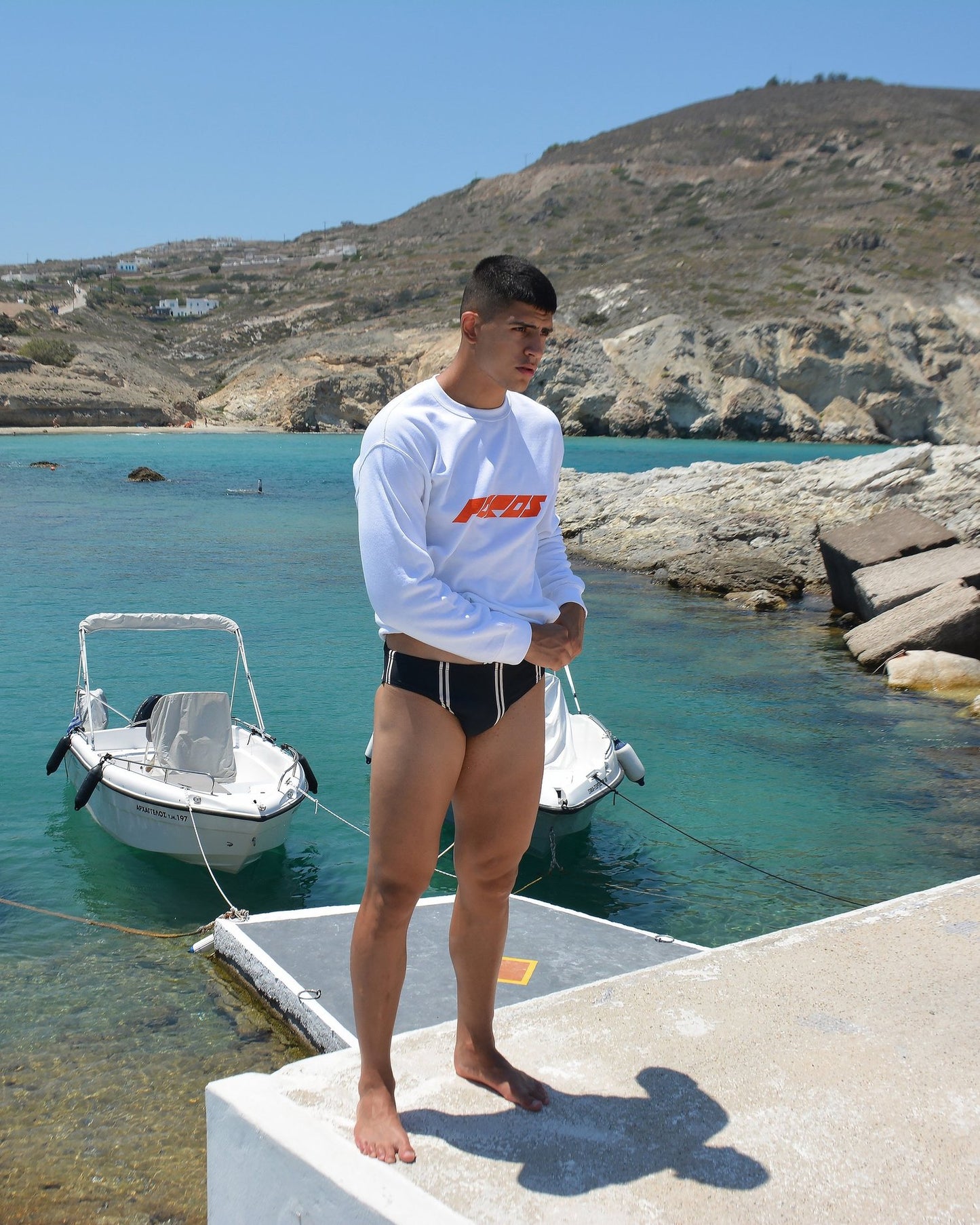Poros Racer Sweatshirt in White