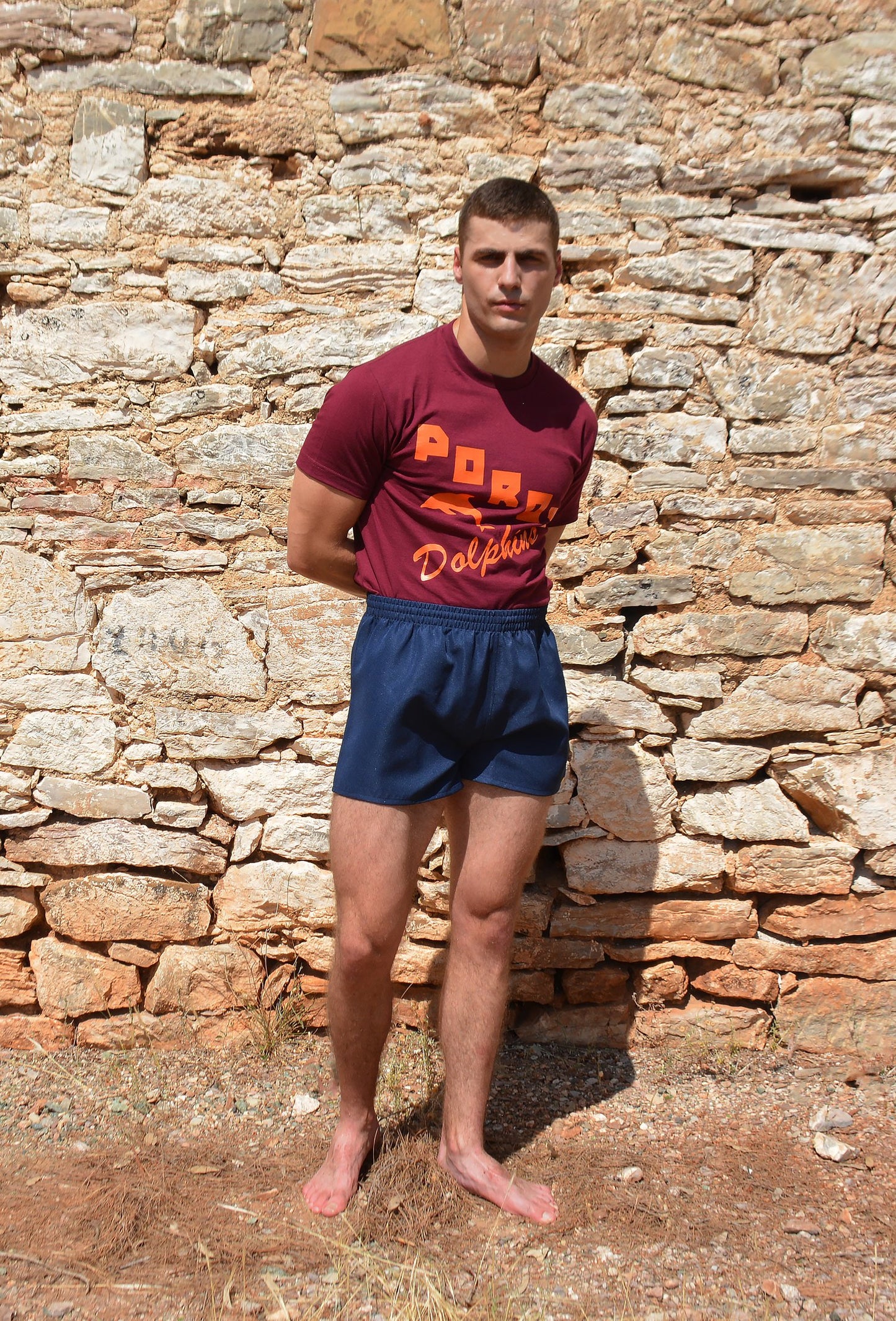 Poros Dolphins T-Shirt in Maroon