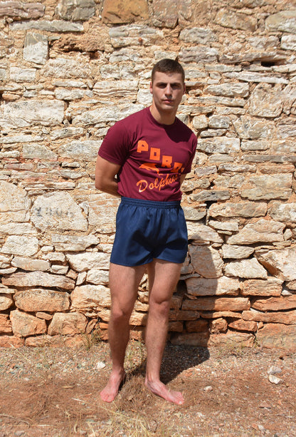 Poros Dolphins T-Shirt in Maroon