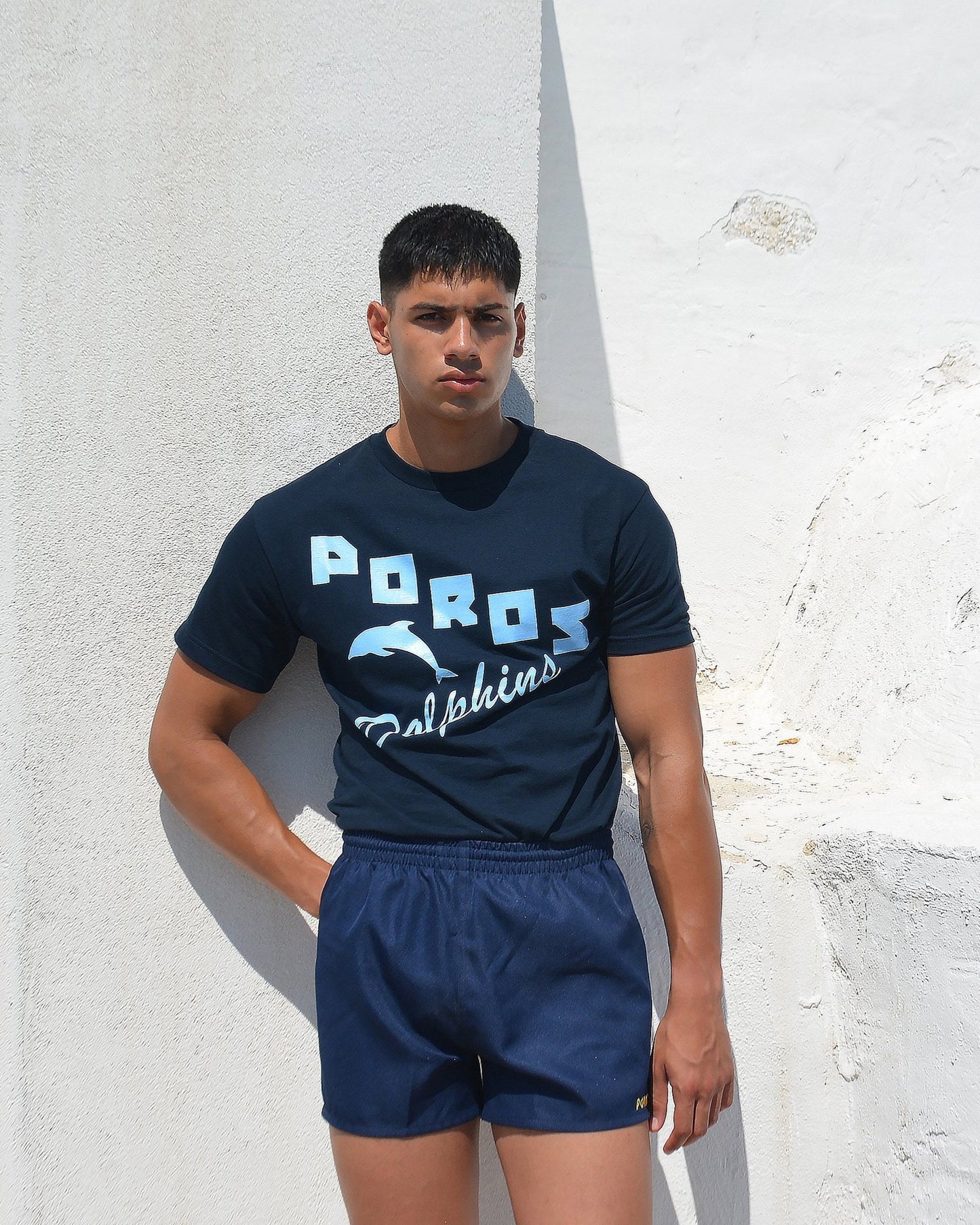 Poros Dolphins T-Shirt in Navy